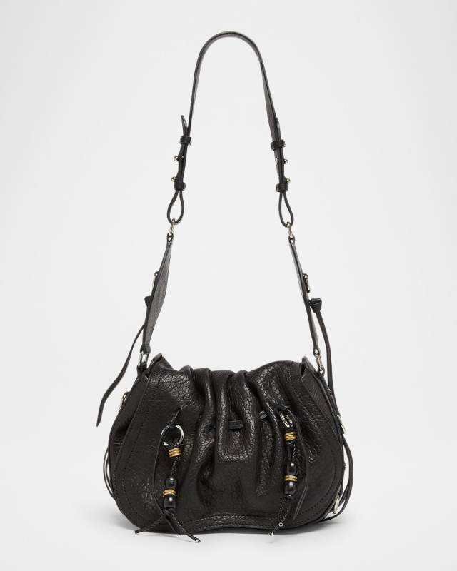 Bolton Ruched Flap Leather Shoulder Bag